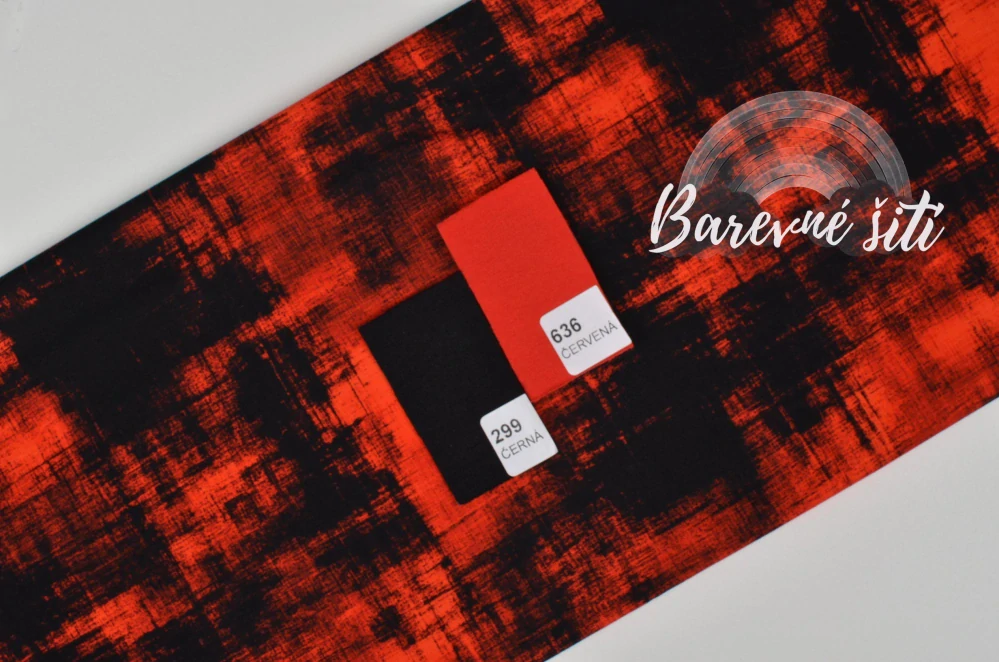 Teplákovina, Červenočerná textura (E) 1,1m/Ks