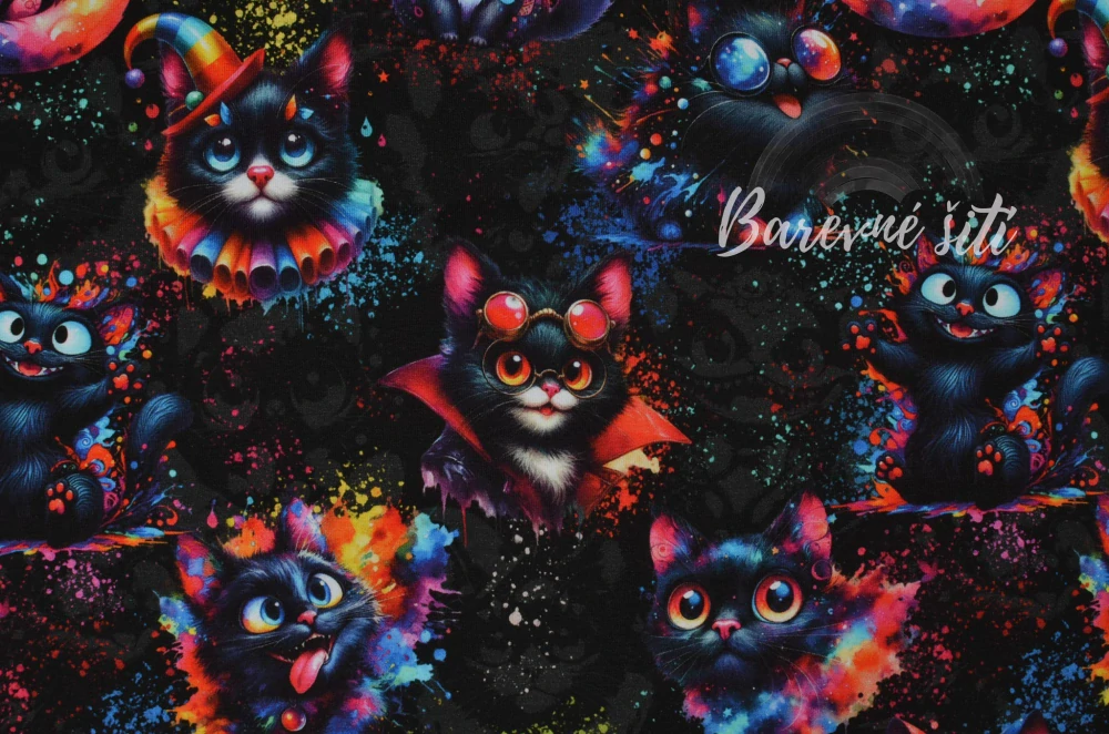 Teplákovina, Crazy cats barvy na černé (E)