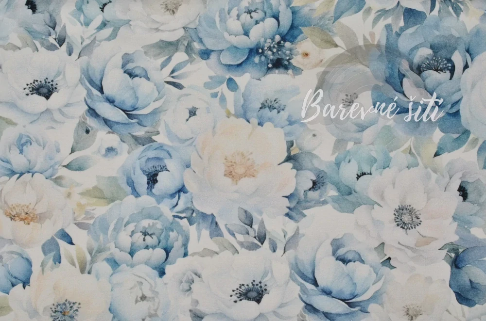 Úplet Modrobílé pivoňky (E) 1m/ks