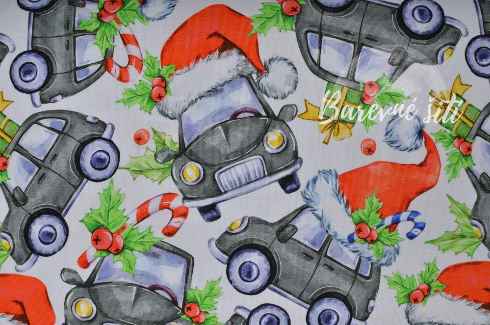 Úplet, Vánoční auta s čepicí (E) 1,5m/ks