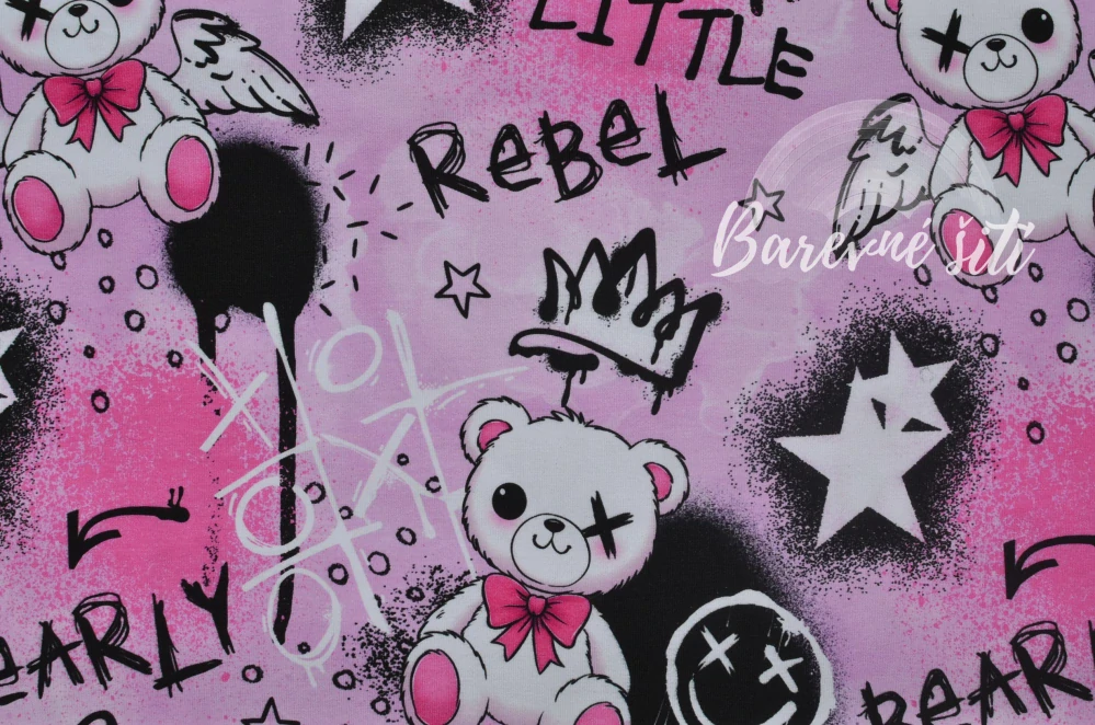 Úplet, Little rebel pink (E) 1m/ks