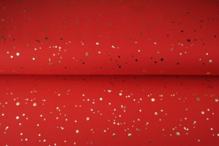 Úplet, zlaté puntíky ČERVENÁ (E)