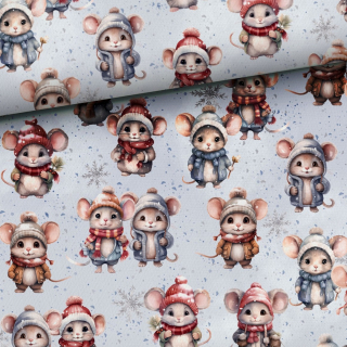 Teplákovina Myšky v kabátcích a kuliších (E)