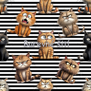 Úplet Naštvané kočky, pruhy (E)