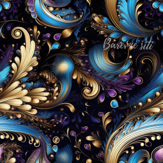 Úplet, Fialovomodré paisley se zlatou (E)