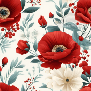 Úplet, Velké červené květy (E)