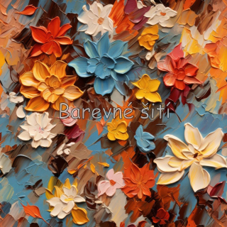 Teplákovina Podzimní květy tempera (E)