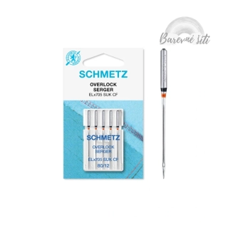 Jehly strojové overlock JERSEY 80/12 Schmetz (E)