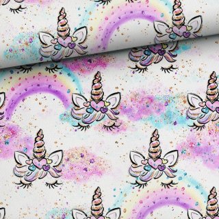 Teplákovina Jednorožci, řasy (E) X 1,20m/ks