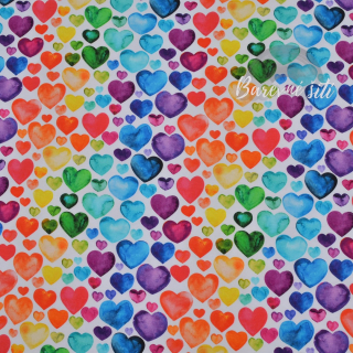 Úplet Duhová srdíčka na bílé (E)