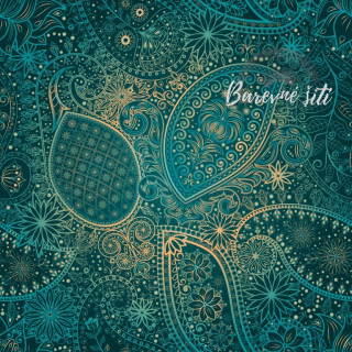 Úplet Zelenozlatý mandalový vzor (E)