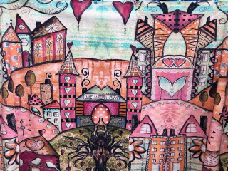 Úplet Domky v podzimních tónech, panel (E)