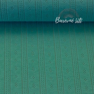 Ajour, úplet s dírkami ZELENKAVÁ (E)