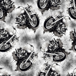 Teplákovina Černobílé motorky (E)