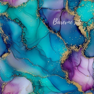 Silky, Tyrkysovofialový mramor se zlatem 2 (E) 0,92m/ks