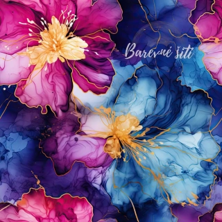 Venezia, Inkoustové modrofialové květy (E)**