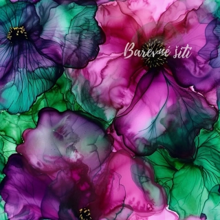 Venezia, Zelenofialové velké květy (E)**