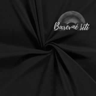 Žebrovaný úplet, Černý Premium (E) 0,3m/ks