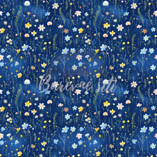 Úplet, Modrožluté droboučké kytičky (E) 0,65m/ks