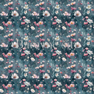 Sportovní úplet Silver light Růžovobílé kvítky na ocelové (E)