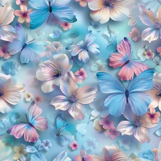 Úplet, Krémovomodré kytičky a motýlci (E)