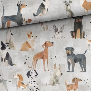 Teplákovina Psi na šedé (E)