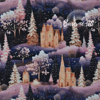 Zimní softshell Růžovozlatá zimní krajinka (E)