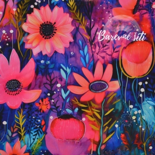 Zimní softshell Čarokrásné květy (E) 0,95m/Ks