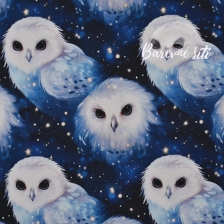 Zimní softshell Kouzelné bílé sovičky (E) 0,69m/ks