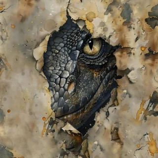 Teplákovina Drakoještěří oko, panel (E)