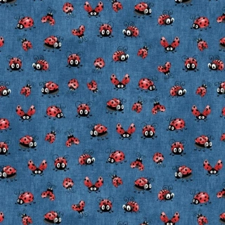 Teplákovina Berušky na jeans (E) 0,88m/ks