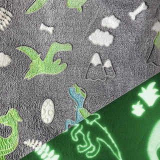 Wellness Fleece svítící ve tmě Dino, hory šedá (E)