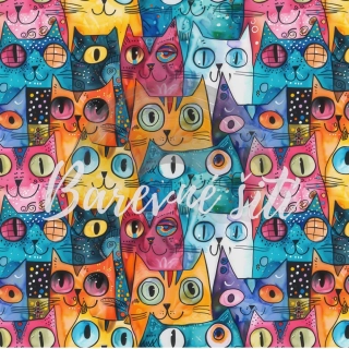 Úplet, Barevné kreslené kočičky (E)