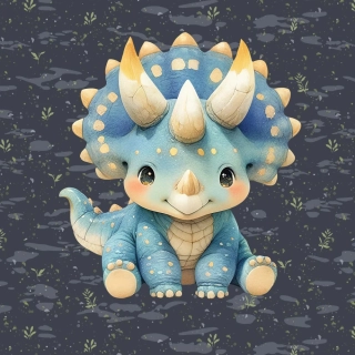 Teplákovina Modrý baby dinosaurus, panel (E)