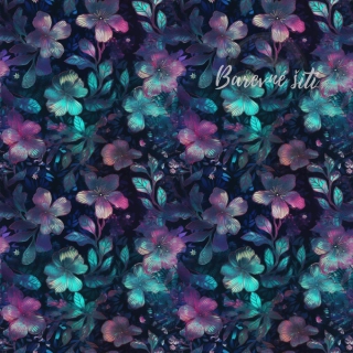 Úplet, Svítivé tyrkysovorůžové květy (E)