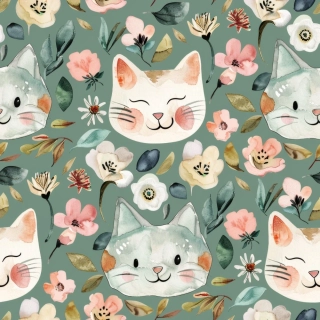 Úplet, Kočičí hlavy, květy, zelenkavá (E)