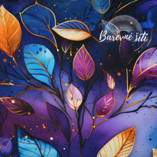 Jarní softshell Fialovozlatavé listy (E)