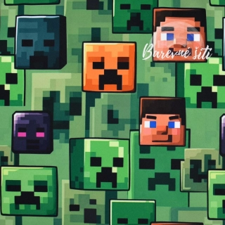 Jarní softshell Minecraft tváře (E) 0,65m/ks