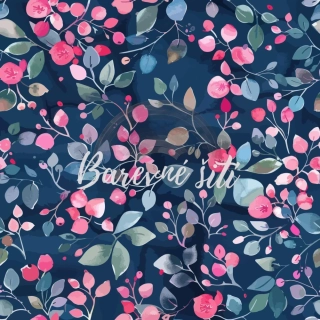 Jarní softshell Růžovomodré lístečky (E)