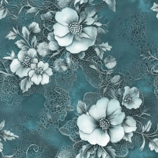 Silky, Krajkové květy na šedozelené (E) 2,50m/ks