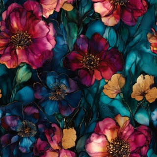 Venezia, Rudé květy na petrolejové (E)