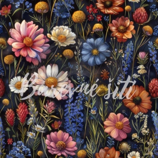 Úplet, Mix lučních květů na tmavé (E) 1,40m/ks