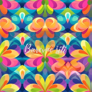 Viskozový úplet, Retro barevné květy (E)