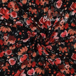 Viskoza, Vlčí máky tmavé s lurexovou výšivkou (E)