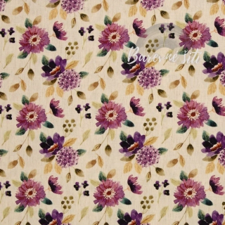 Viskoza se lnem Fialové kvítky větší (E)