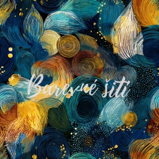 Úplet, Žlutomodré čárování (E) 1m/ks