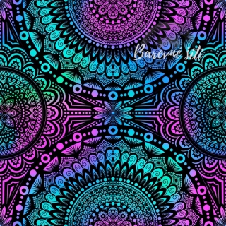 Zimní softshell Tyrkysovo fialová mandala (E)