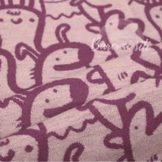 Merino Příšerky růžová a šeřík (E)