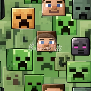 Zimní softshell Minecraft tváře (E) 1,80m/ks