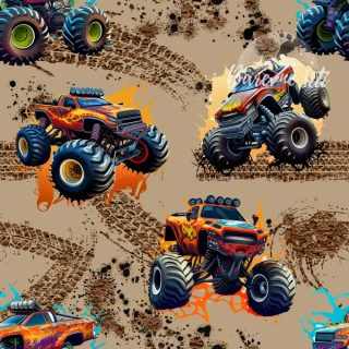 Zimní softshell MonsterTruck na hnědé (E)